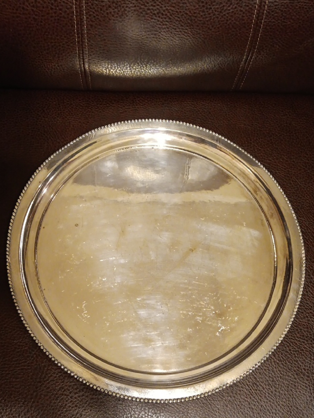 Richards And Brown Round Silver Plated Serving Tray